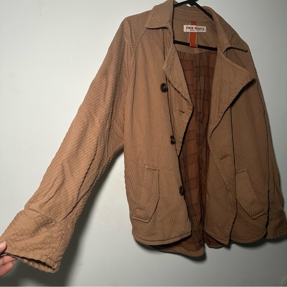 Free People Remi Brown Dolman Sleeve Oversized Utility Barn Coat Shirt Jacket XS - Picture 7 of 16